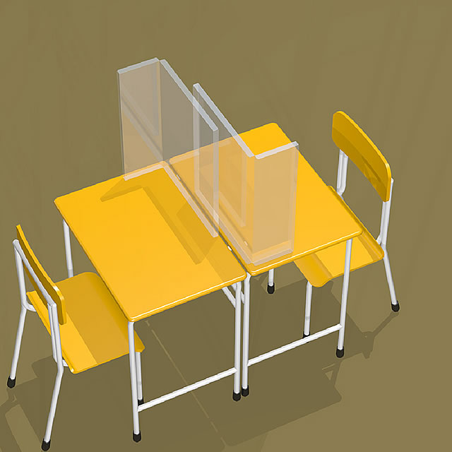 飛沫防止シート 簡易仕切りタイプ 教室での使用イメージ（3）